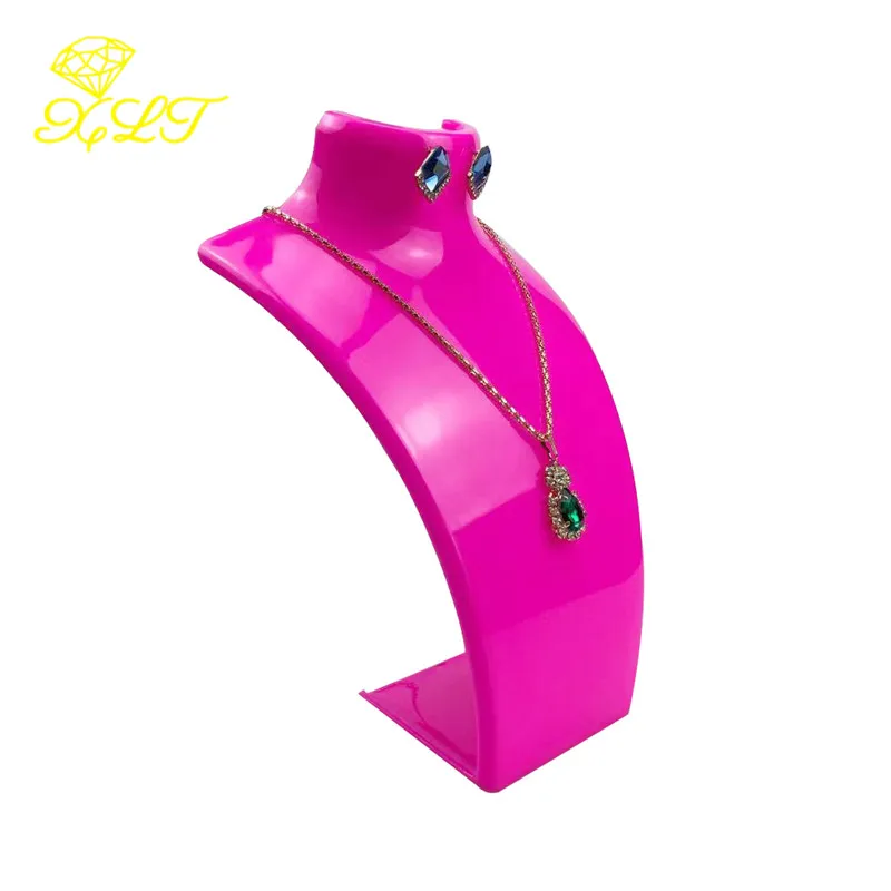 4 Colors Acrylic Mannequin Necklace Jewelry Display Holder Pendant Earrings Decorate Exhibition Display Stand Shelf