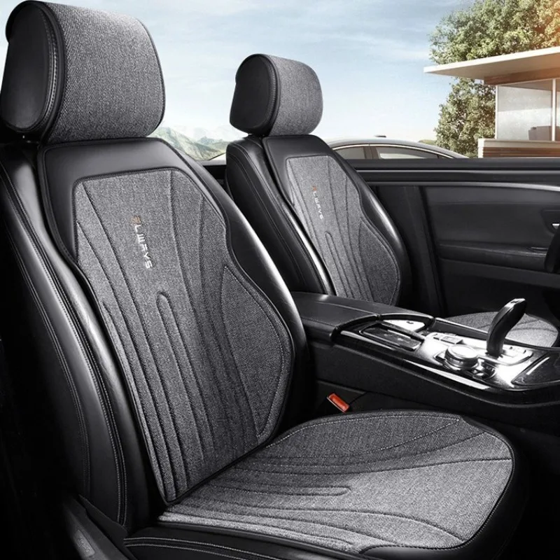 

Breathable Linen Car Seat Cover Full Set 5 Seats Universal Car Seat Protection Cover Seats Accessories Car Non Slip Seat Cushion