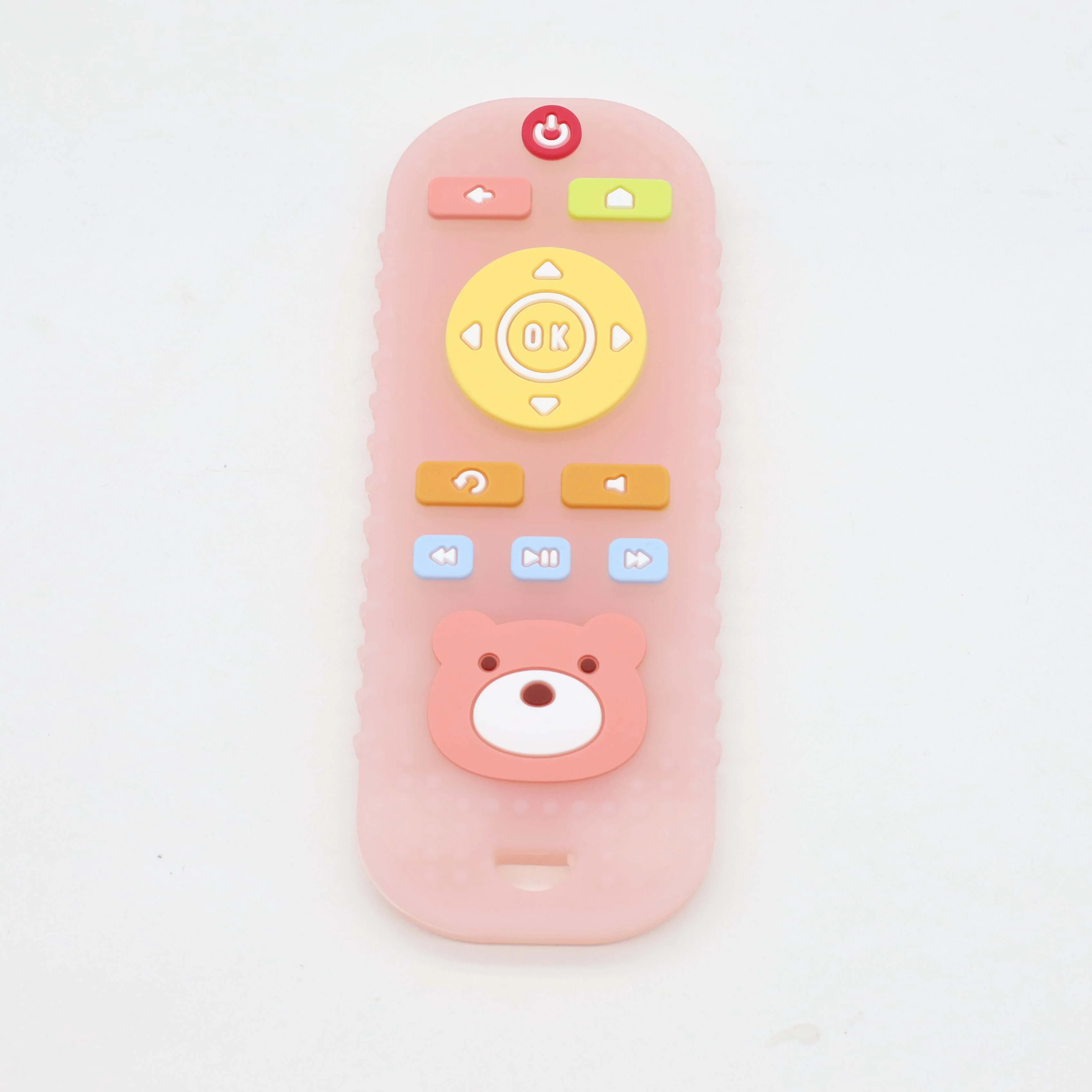 Silicone teether for baby Anti Truth Remote Control Dental Glue Food grade Button Tooth Grinding Comfort Cartoon Bear teether