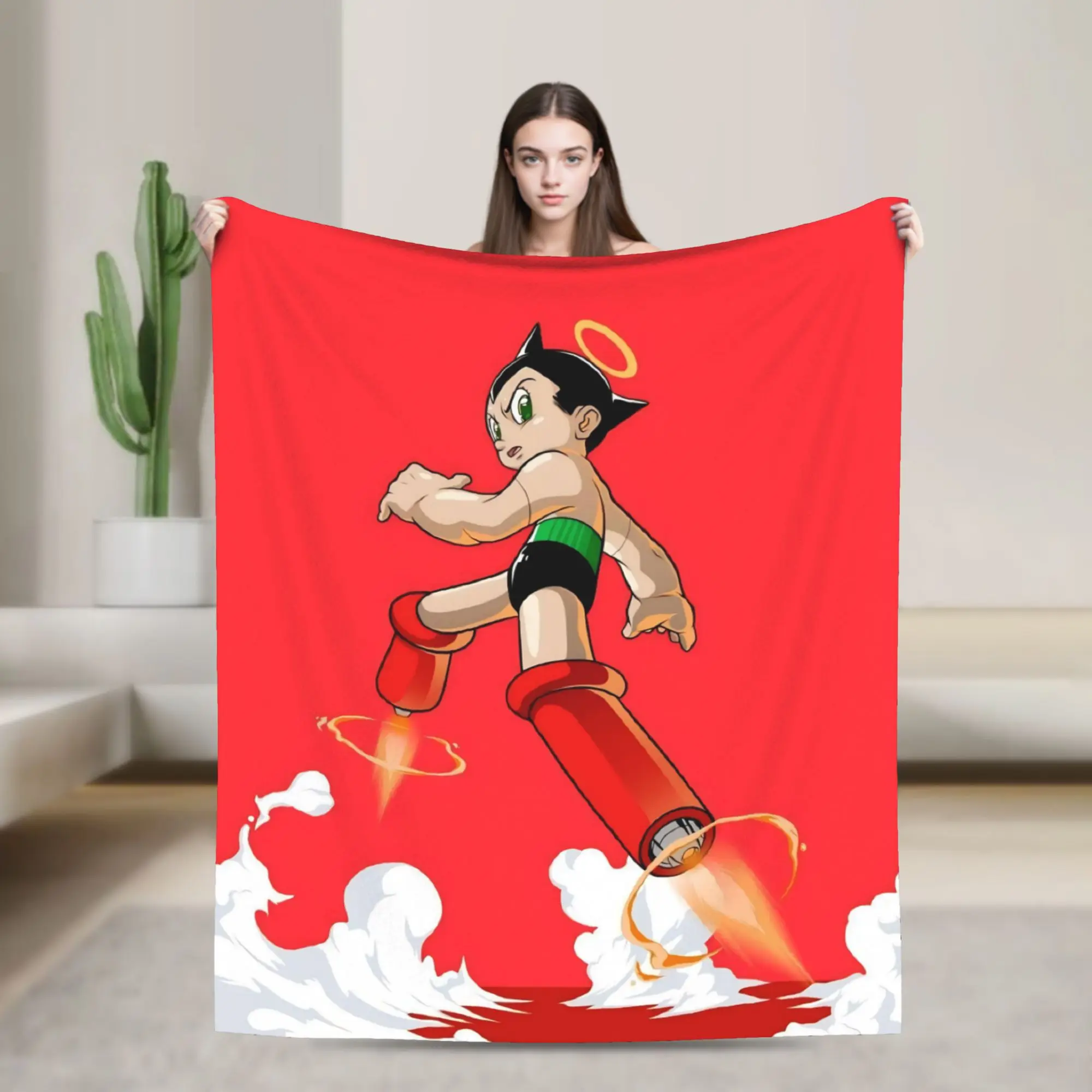 Astroboy Astro Boy Blankets Flannel  Cozy Super Soft Throw Blankets for Sofa Rug Piece