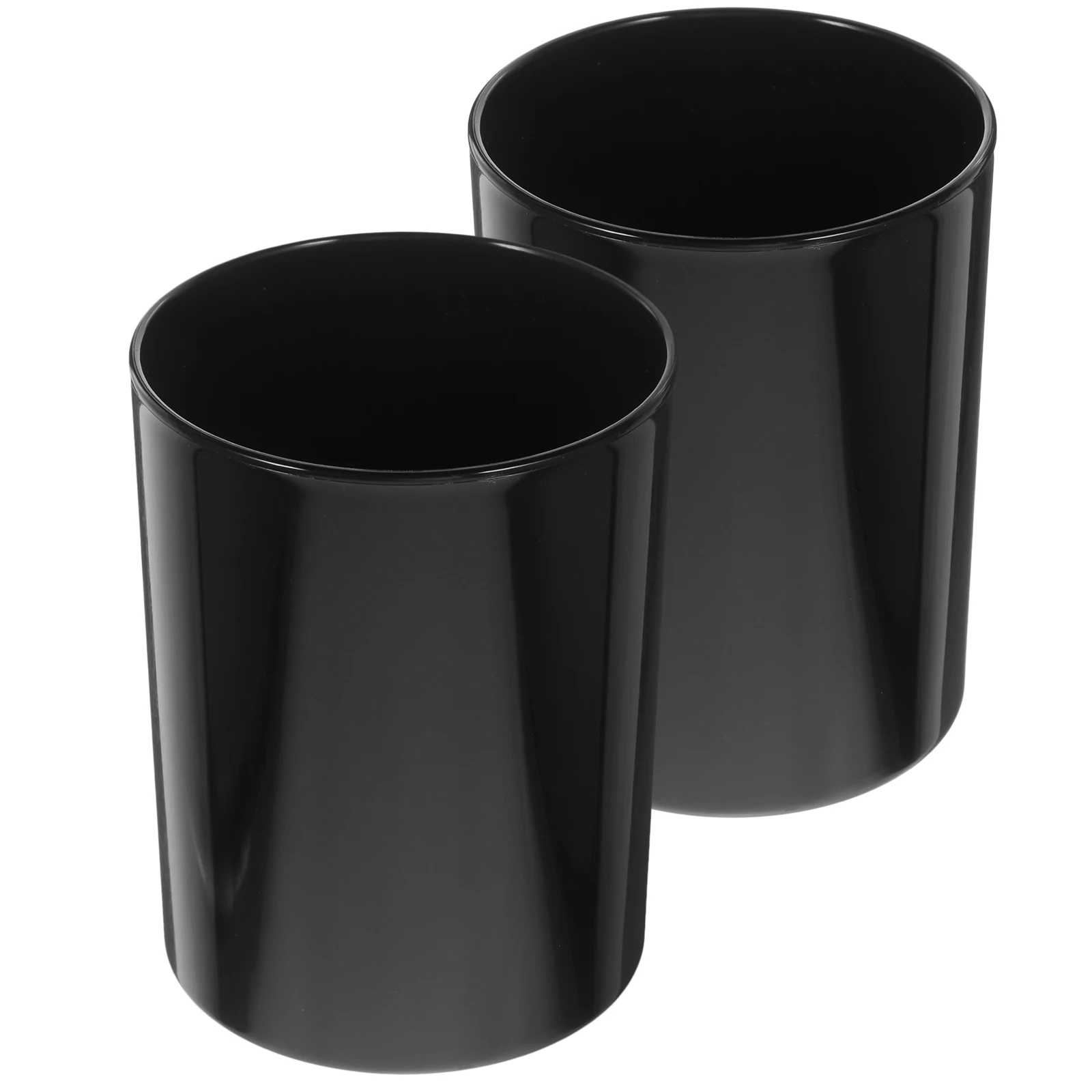 

2Pcs Tabletop Pen Container Makeup Brush Organizer Sturdy Material Rounded Edges Stationery Bucket for Desk Use