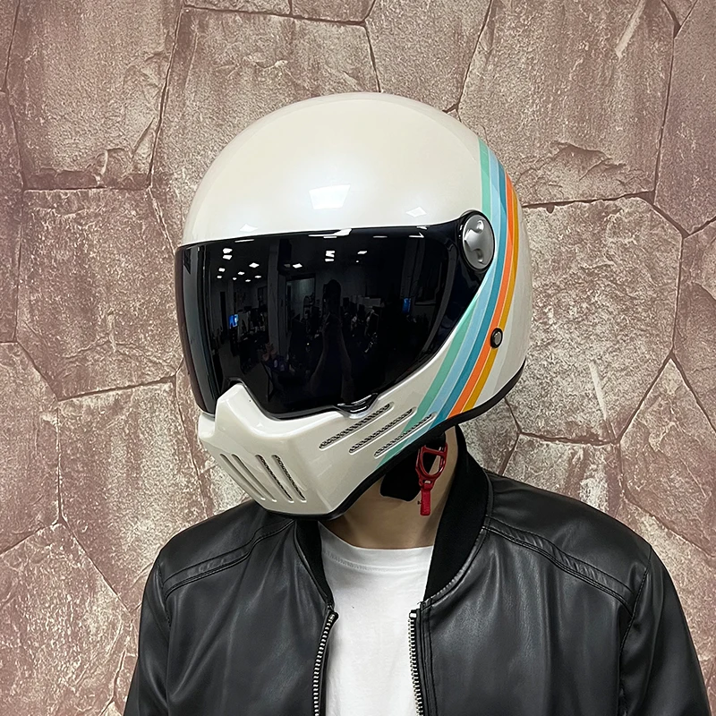 

Capacete Moto For Adults Full Face Motorycle Helmet Moto Retro Helmet Men Motorbike Riding Motocross Vintage Full Face Helmets