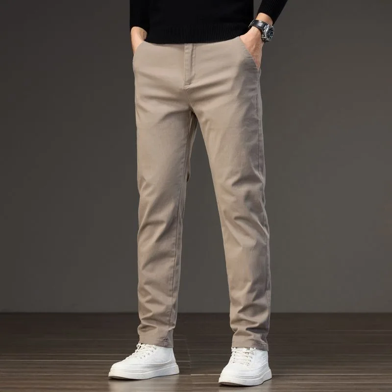 

Jindun Pure Cotton Casual Trousers Men's Autumn New Arrival Men's Slim Fit Straight-Leg Long Pants