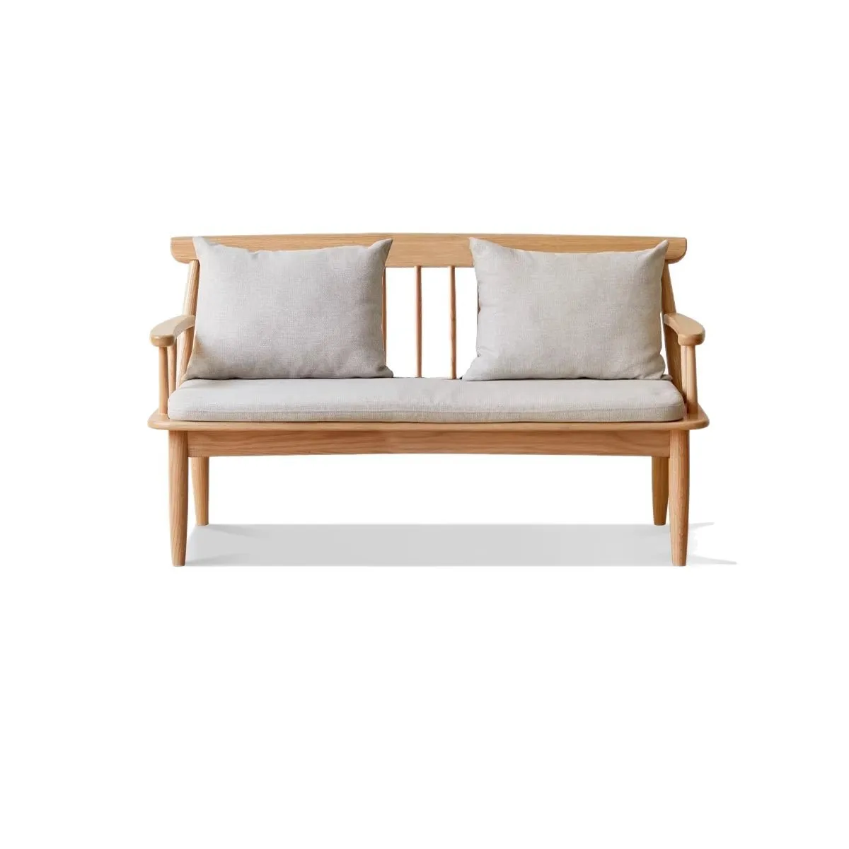 

Modern simple small apartment solid wood sofa, living room Japanese winter and summer sofa