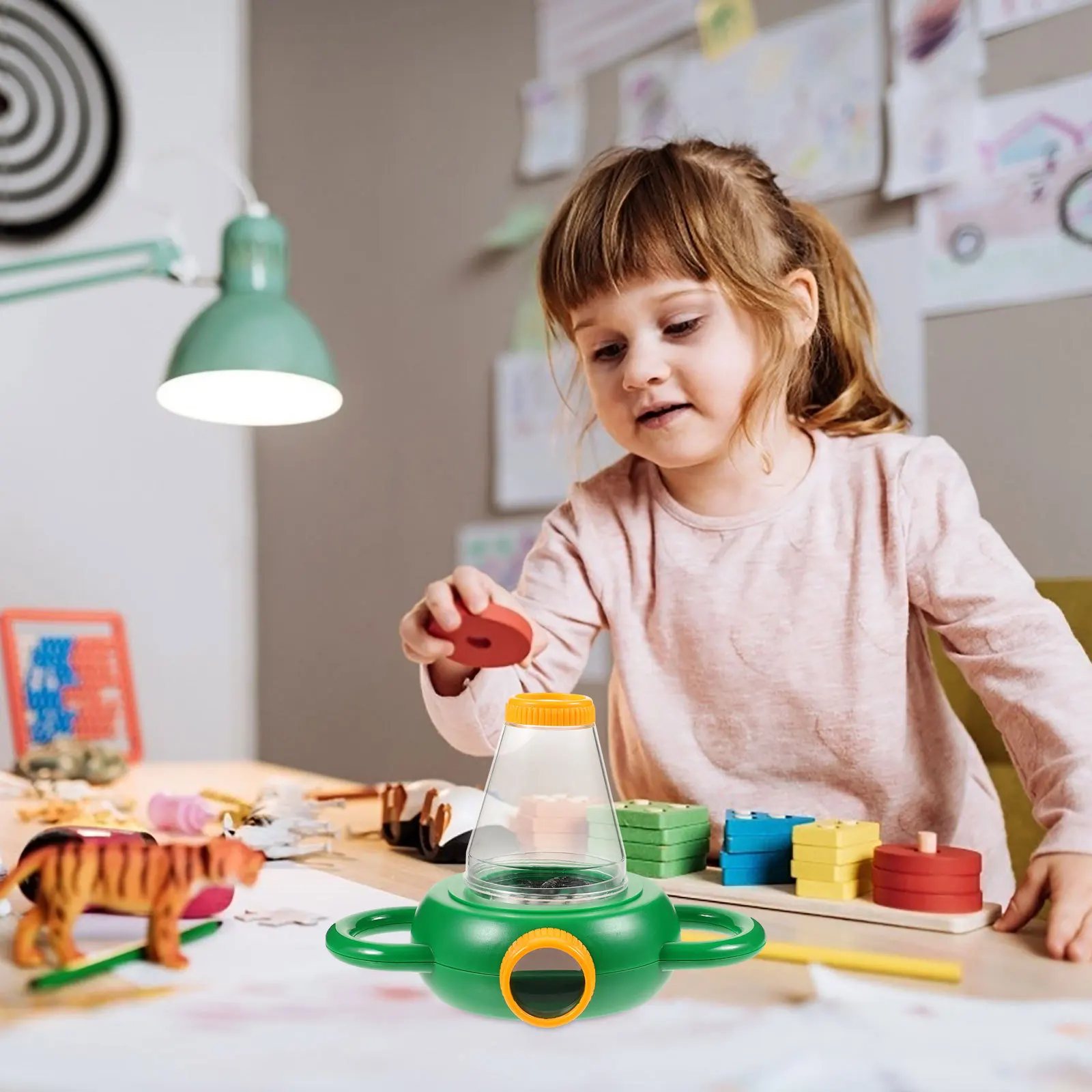 2 Pezzi Scatola per l'Osservazione degli Insetti per Bambini, Visore con Lente d'Ingrandimento in Plastica, Kit Educativo per l'Esplorazione Scientifica