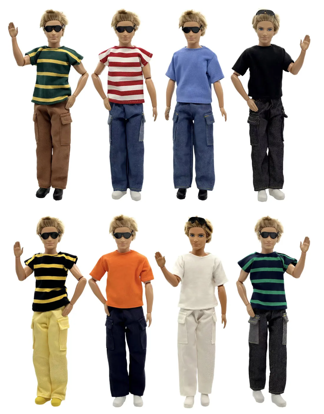 

1 комплект, ткань Кена, красивая кукла ручной работы, аксессуары, повседневная одежда, костюм для куклы Кена 30 см, 12 дюймов, подарок для детей