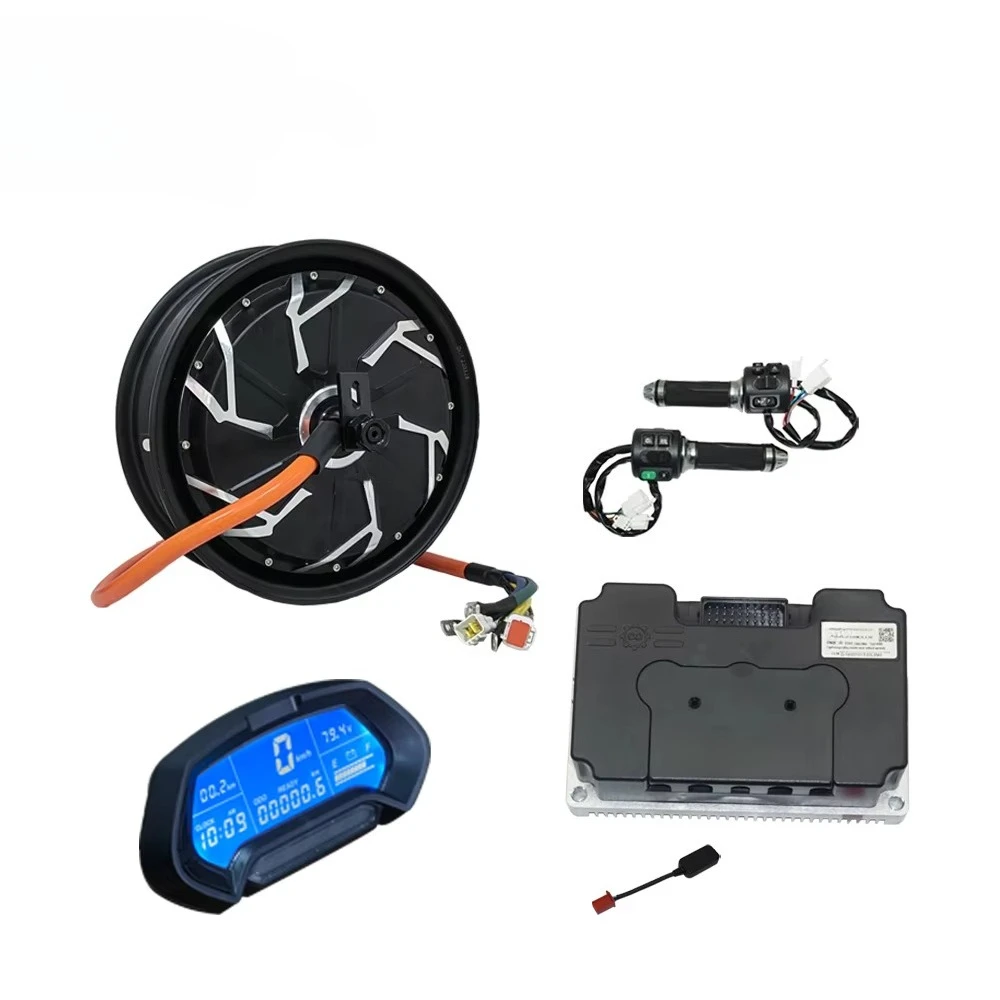 12*3.5inch 5000W V4 72V Hub Motor ND72680 Controller Conversion Kit LCD Digital Speedometer for Racing Motorcycle