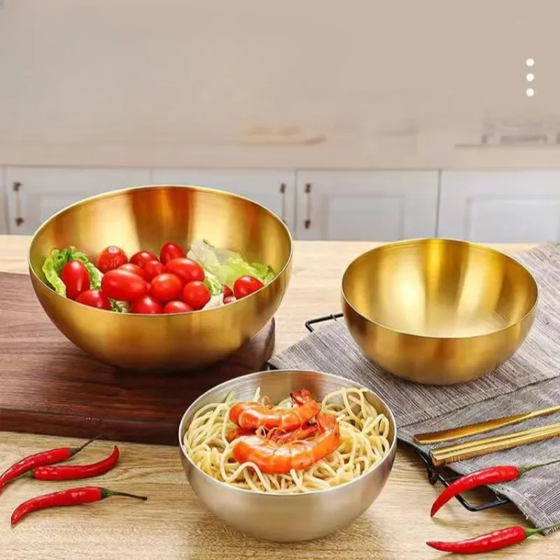 

1PC 20CM Stainless Steel Korean Multipurpose Kitchen Bowl Duty For Ramen BBQ Mixing Baking Cooking Rustproof Home Essentials