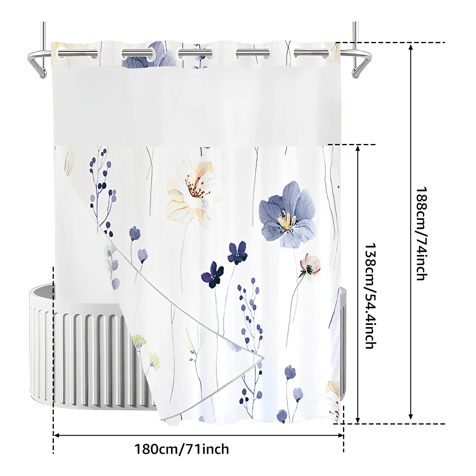 1/2Pieces Shower Curtain Watercolor Leaves Bathroom Decoration Shower Curtains living Decorae 1.8*1.8M for kitchen Room Home