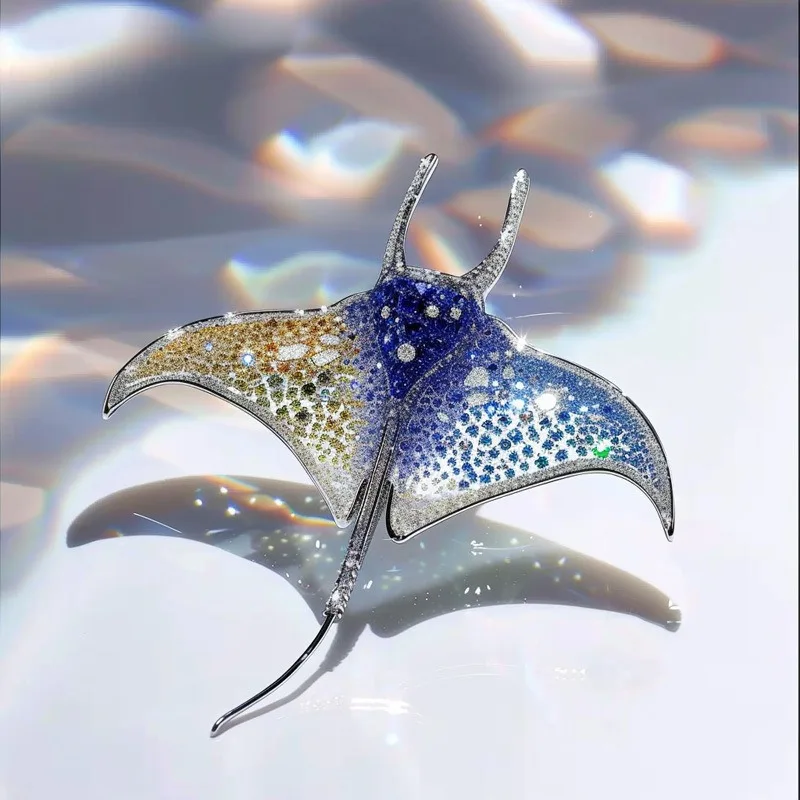 Devilfish Shape Brooch Luxury Elegant Lapel Pin Fashion Ornament for Festival Daily Outfit