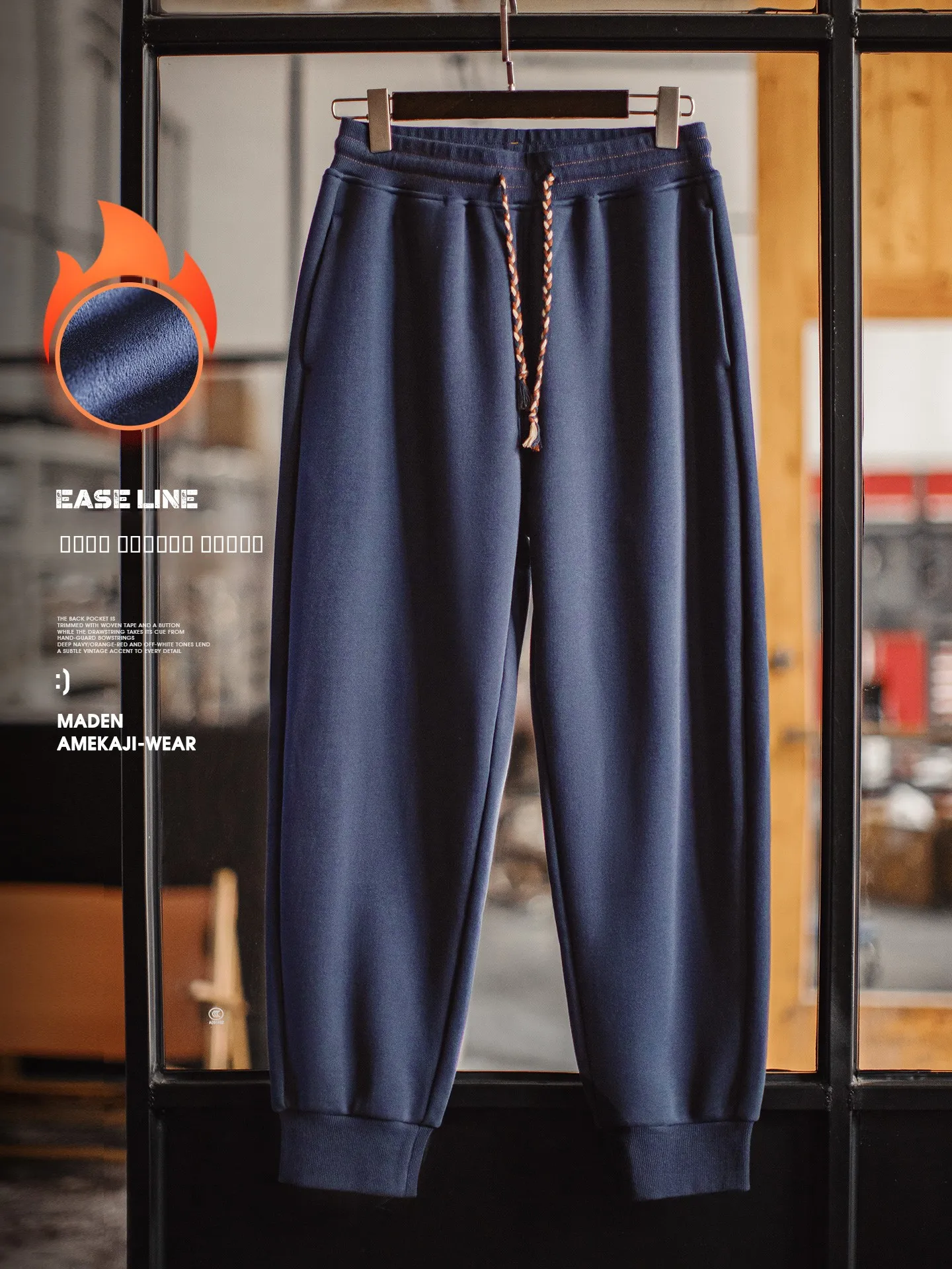 

Мужские повседневные брюки Madden Workwear American Style с флисовой подкладкой, утолщенные, на шнурке, свободного кроя, осенне-зимние, из трикотажного полиэстера