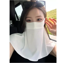 Sunscreen Mask Traceless for Women 2023 New Detachable Facekini Ice Silk Anti-ultraviolet Summer Breathable Thin Cover Face