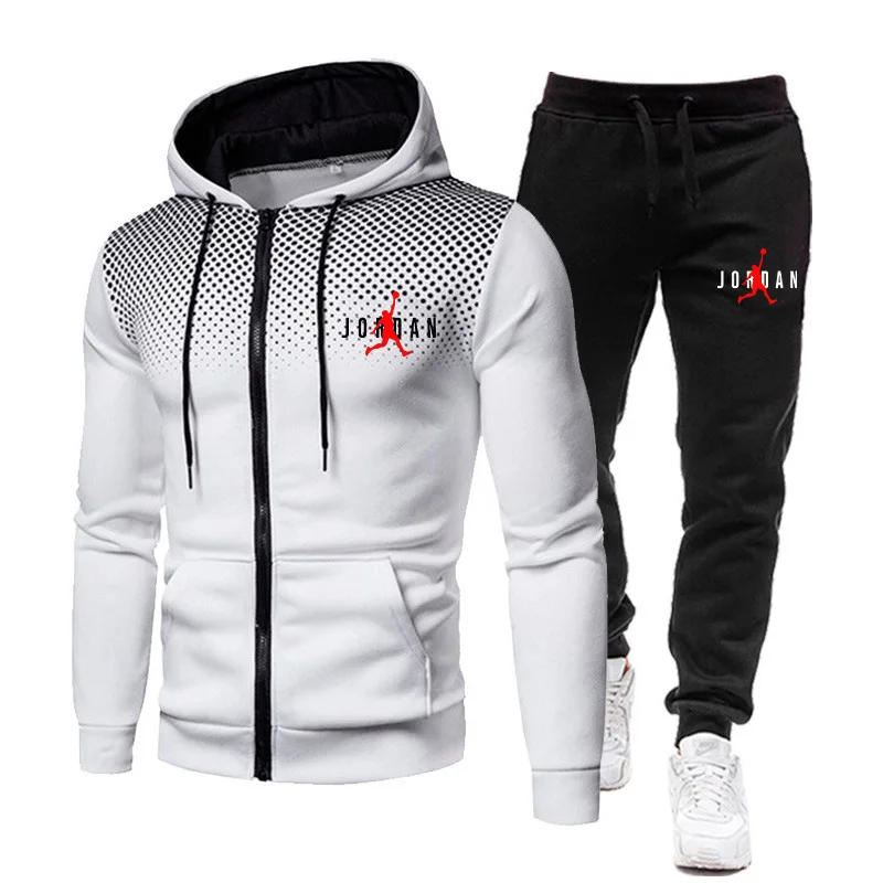 2024 new link men\'s sportswear casual zipper pullover men\'s set autumn and winter two-piece set men\'s sportswear+pants set