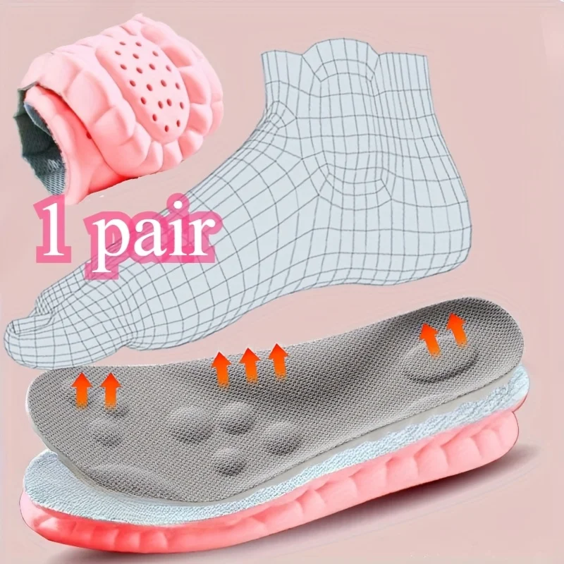 1 par de plantillas deportivas que absorben los impactos, alta elasticidad, soporte para el arco del pie, transpirables y desodorantes para atletas, correr, amortiguación cómoda