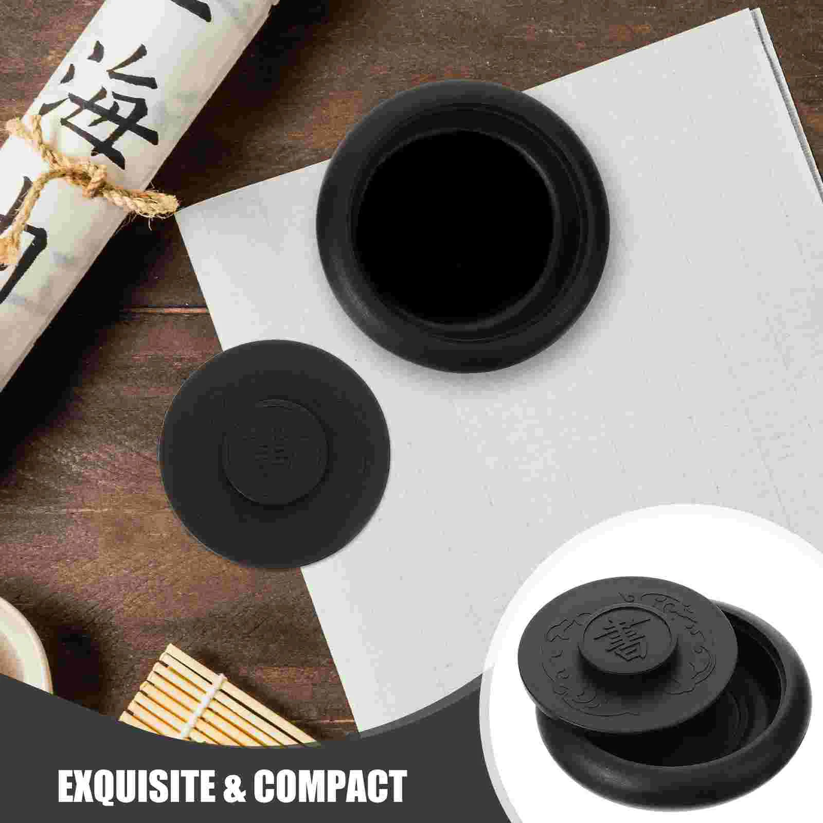 Ancient Horse Inkstone Paint Writing Pens Color Dish Plate Painting Inkslab Covered Chinese Thread