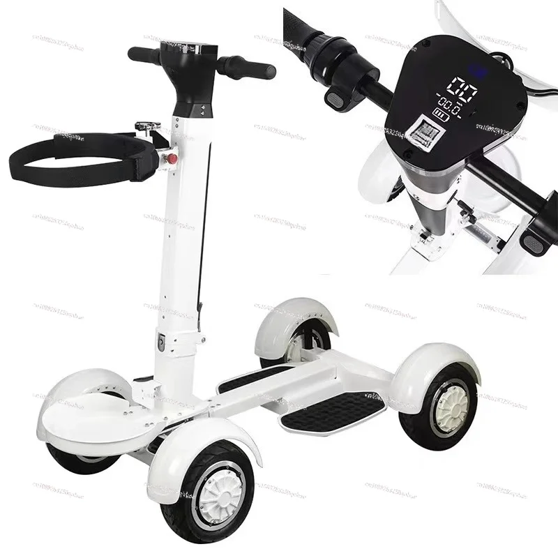 

Four-wheel electric golf cart, skateboard, double-drive folding course, scooter, playing artifact