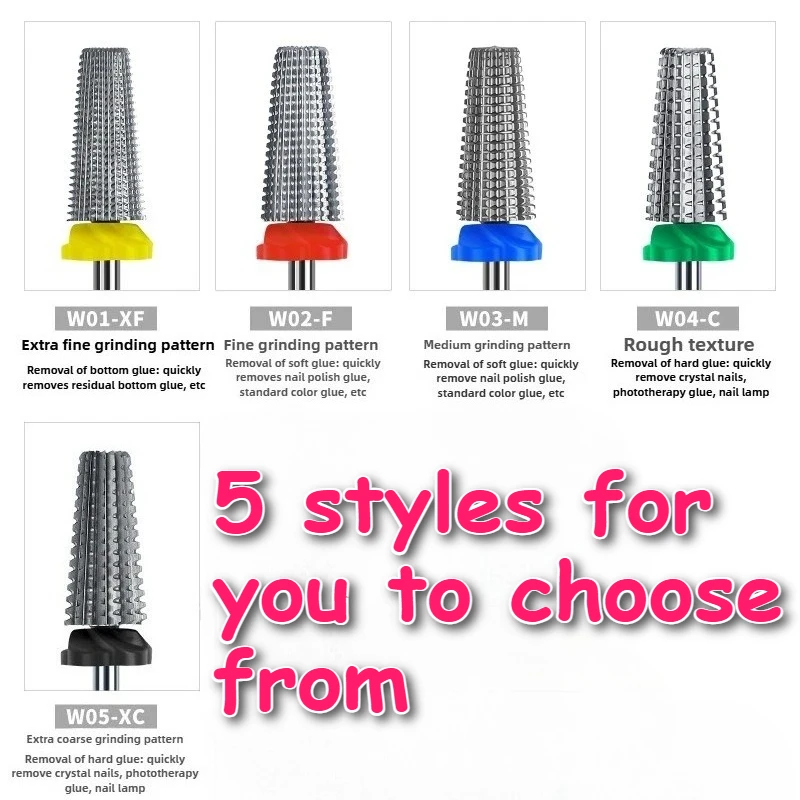 Głowica polerska 5 w 1 do szybkiego usuwania lakieru, kleju i martwego naskórka, wysokiej jakości uniwersalne małe narzędzia do manicure
