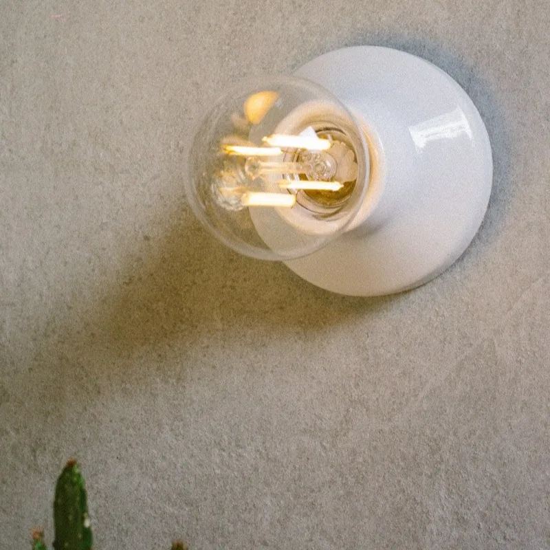 DIY Vintage Ceramic Light Bulb Socket for E26 E27 Edison Bulb Porcelain Wall Ceiling Light Lamp Holder Replacement Lampholder