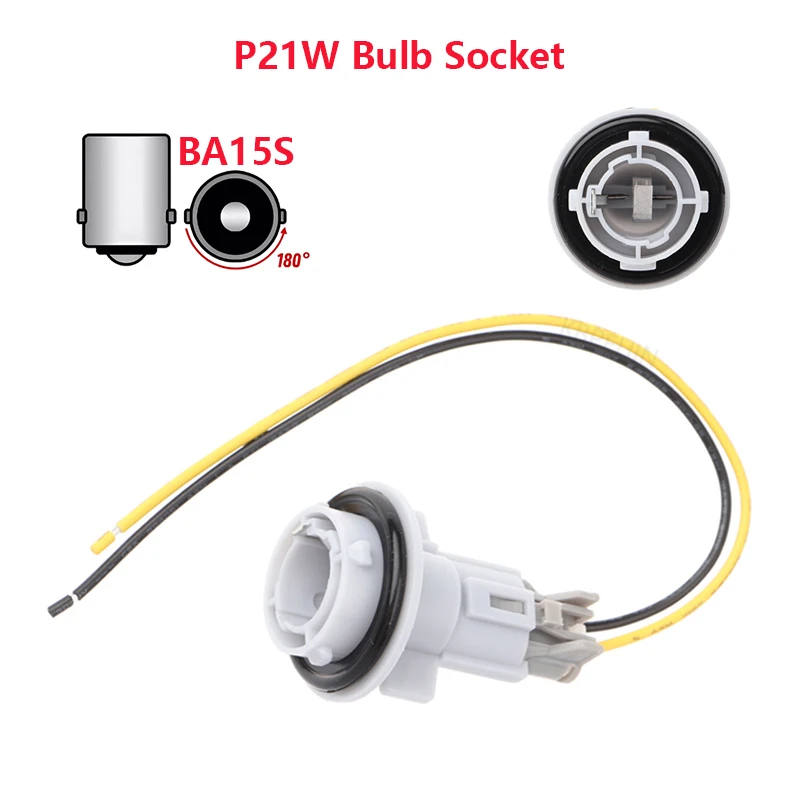 1x For Great Wall C50 C30 Ssangyong Actyon Car Light BA15S P21W Bulb Holder Connector Socket Adapter Accessories