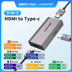 Lemorele 4k AR Glasses Adapter HDMI to Type-C AR Glasses Charging Converter USB-C Video Adapter for Xreal Airs Rokid Switch