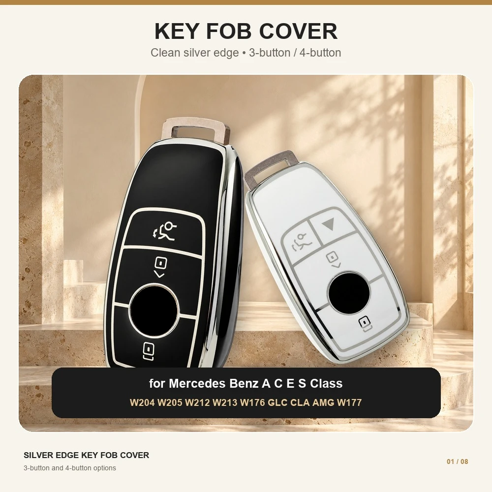 TPU Car Key Case Cover for Mercedes Benz E C S GLC Class E200 E400 E63 W213 S550 S560 C260 A200 Key Shell Protector
