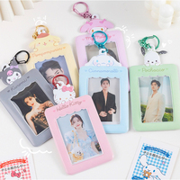 Sanrio Card Holder Hello Kitty Cinnamoroll Kuromi My Melody Photo Card Keychain Kawaii Bag Kpop Style Pendant Student Gift Toys