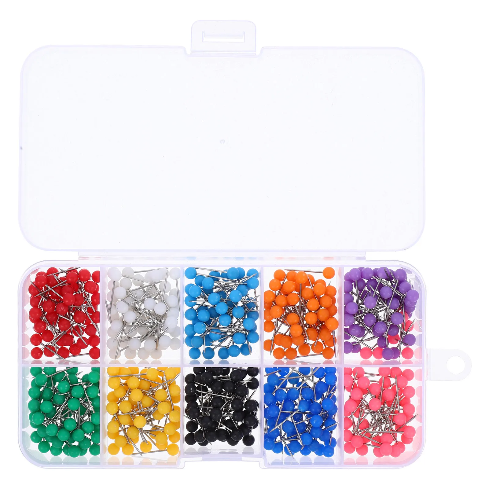 

500Pcs Colorful Plastic Thumbtack Set for Maps Calendars Whiteboards 10 Different Colors Practical Tool Thumbtack