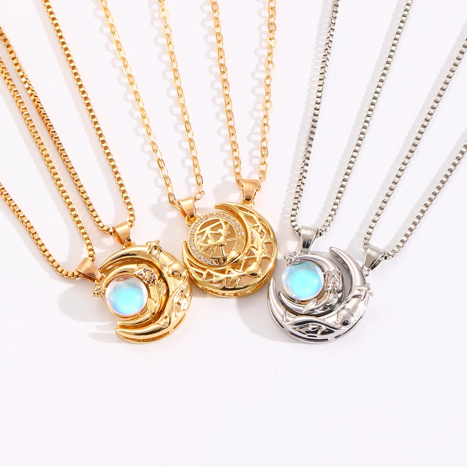 LATS New Copper Magnetic Sun Moon Necklace for Women Men Couple Fashion Chain Good Friend Gifts Trend Jewelry Accessories view 6