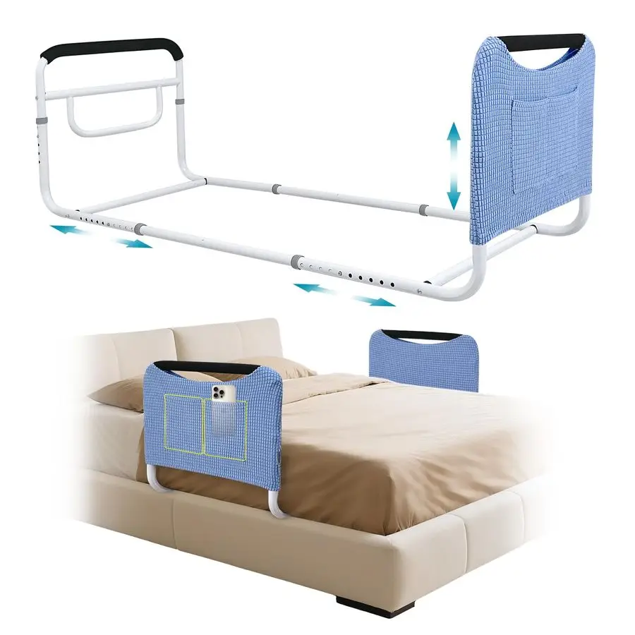 

Double Bed Rail, U Bar for Medical Bedside Safety Assisting Rails, Railing Support for Elderly Adults Under Mattress Handrail,