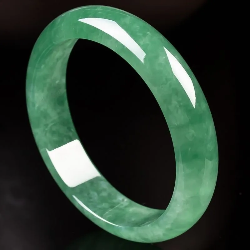 

New Natural Bean Green Jade Bracelet, Retro Simple and Versatile Jewelry