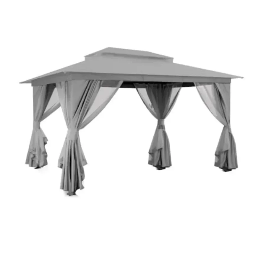 Custom Fit Replacement  Top Cover for 10' x 13' Gazebo in  Gray with Upgraded RipLock 350 Fabric Performance