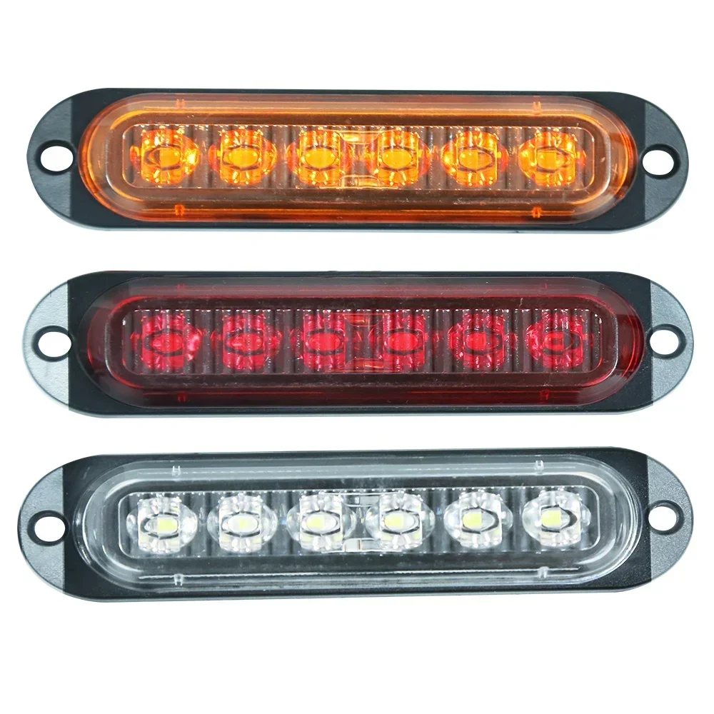 12V-24V 6LED Clearance Lamp Trailer Side Marker Car Light Universal Indicators Light for Truck Tractor Motorcycle Van RV Car Bus