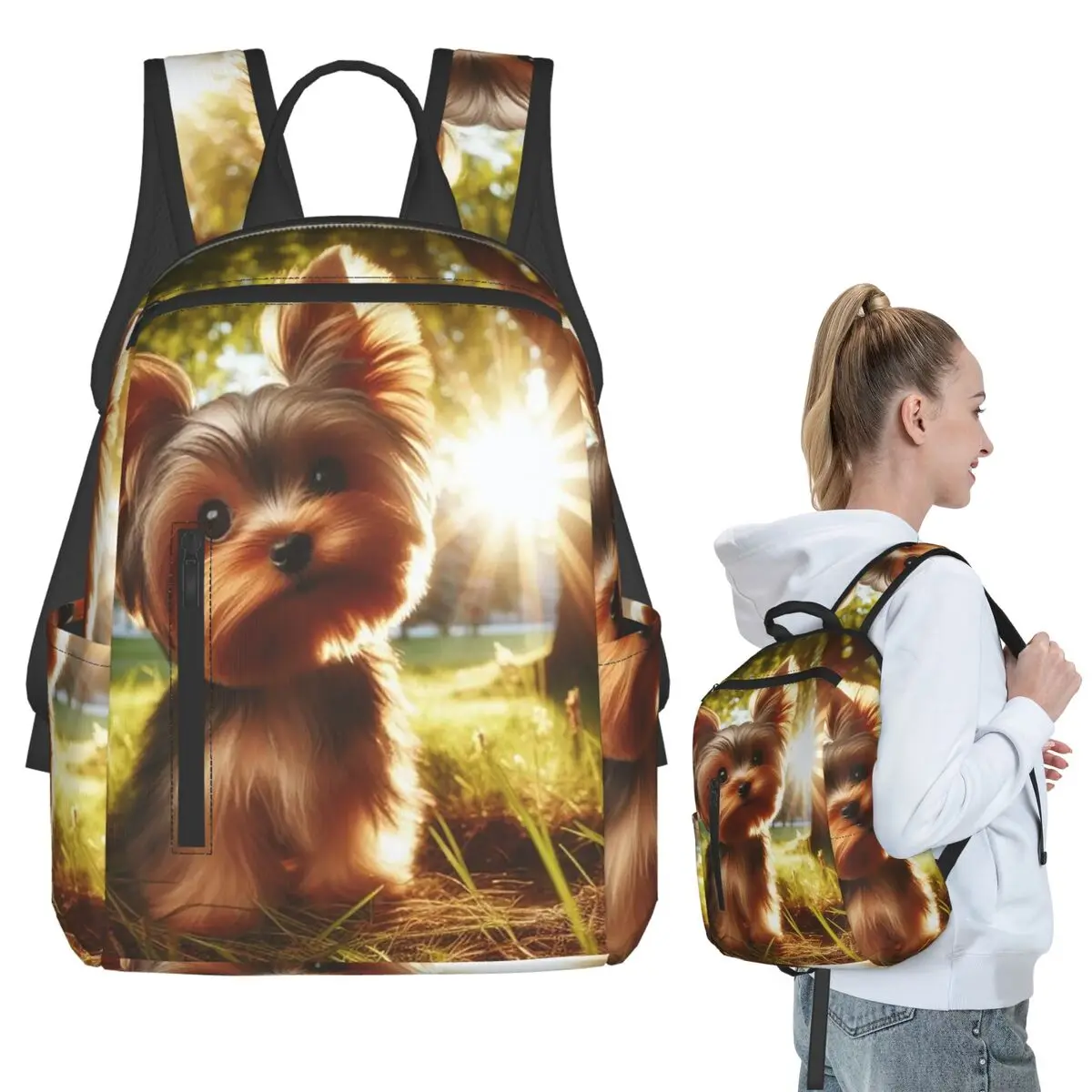 

Yorkshire Terrier Dog Yorkie Lover Backpack Student BookBag Kids School Bag Laptop Shoulder Bags Men Women