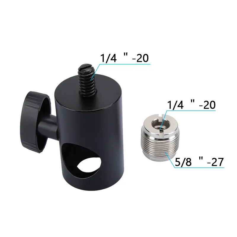 Adattatore per vite per microfono con connettore per palo luminoso CAMVATE con 1/4 "-20 femmina a 5/8"-27 maschio per asta luminosa/staffa per microfono