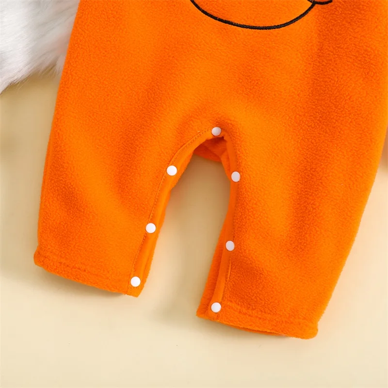 

Halloween Baby Clothes My First Halloween Fleece Long Sleeve Pumpkin Face Pattern Jumpsuit with Hat Pumpkin Fancy Dress Up