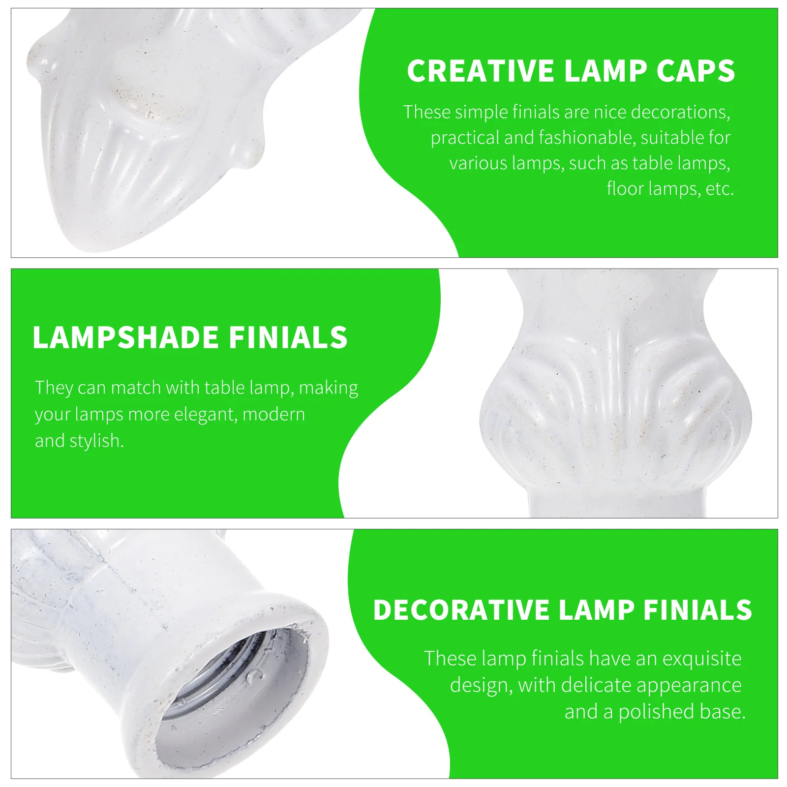 

2pcs Decorative Lamp Finials Simple Light Cover Knobs For Table Floor Lamp Shade Accessories Stylish Lampshade Horn Bracket