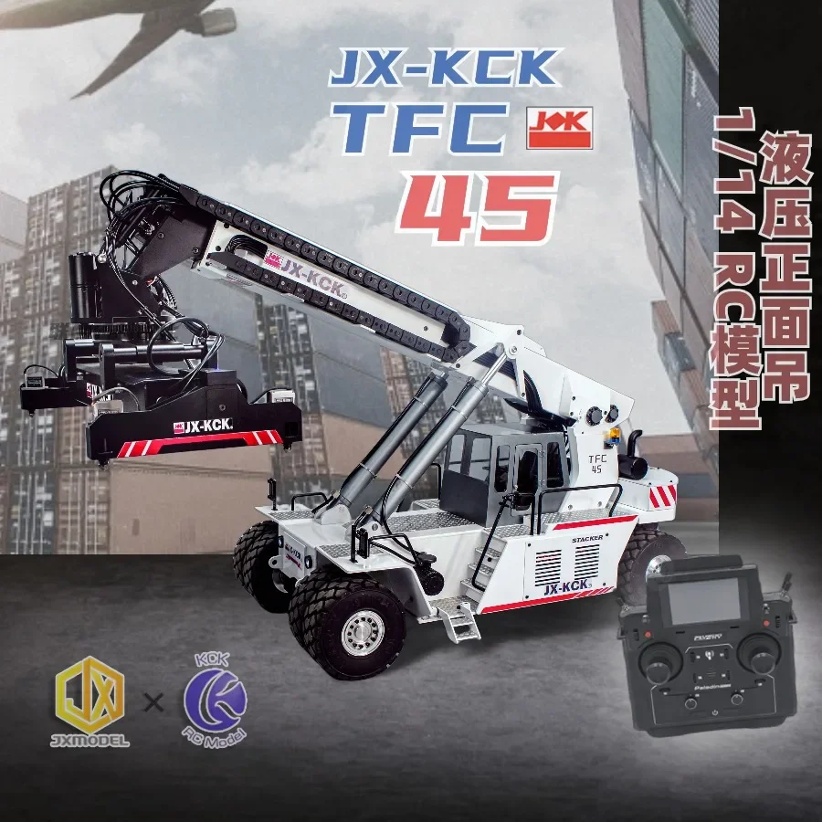 Latest Models JX-KCK 1/14 container reach stacker model jointly produced by RTR TFC45 hydraulic electronic with remote control