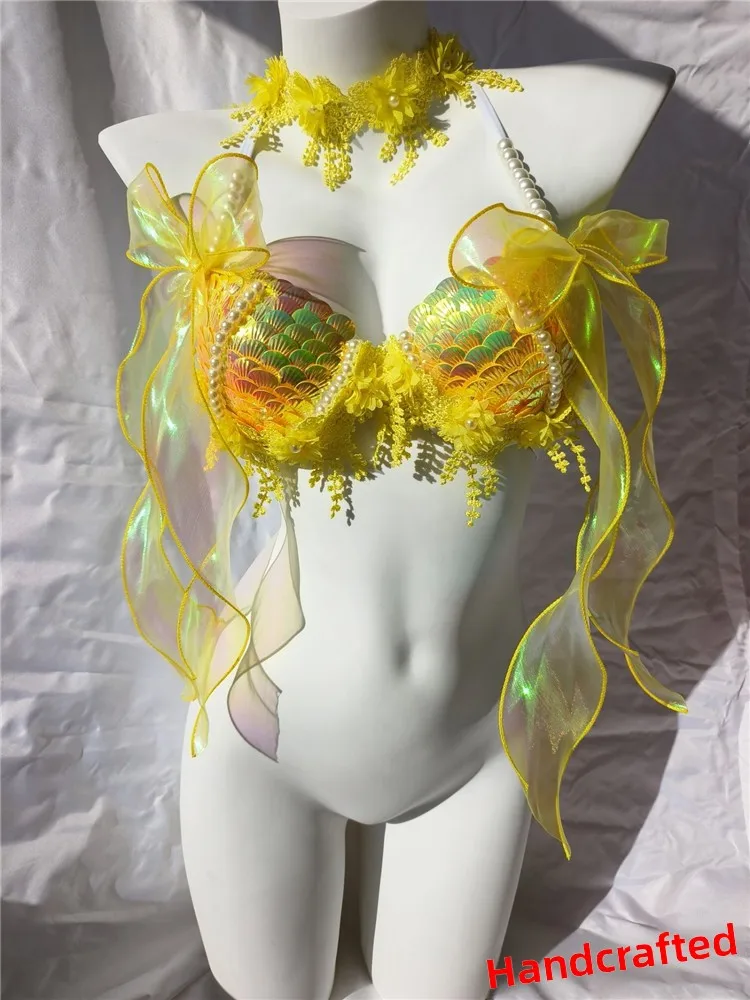 iny Sequin ell Top Bikini Tankini Performance Outfit Fi Tail Skin Bar ow Costume Oter Brand e Bikini avec Stee...