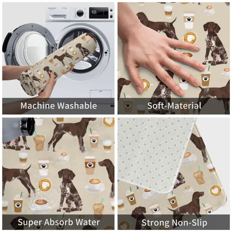 German Shorthair Pointer Dog Doormat Anti-Slip Bath Kitchen Mat Toilet Door Floor Entrance Carpet Rug