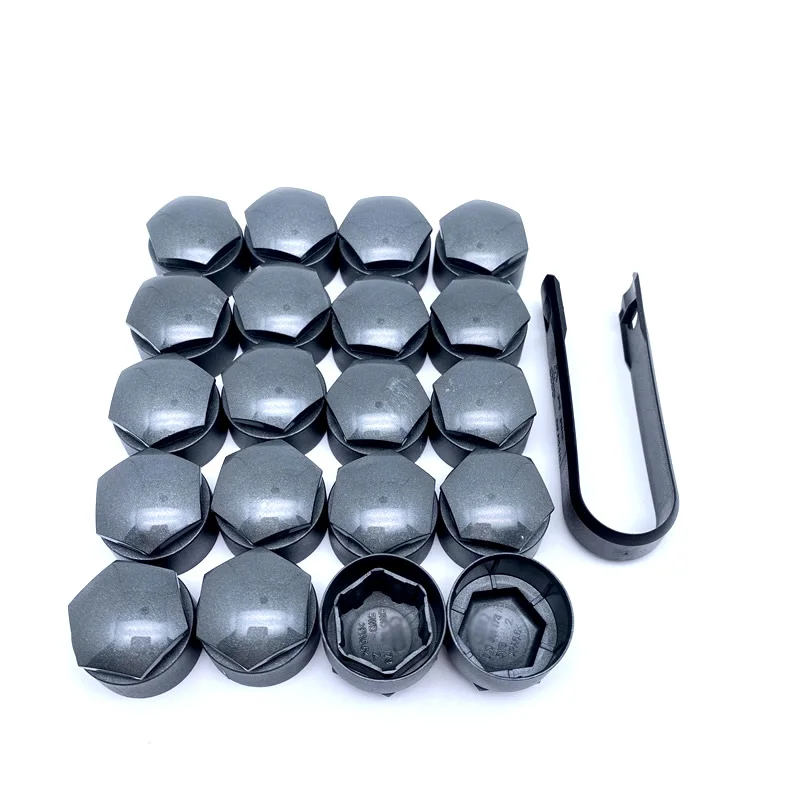 original 20PCS Wheel Lug Nut Cover Caps 17mm Water Proof w/ Dismantle Tool Grey For Audi A1 2 3 4 5 6 7 8 Wheel Bolt Screw Cove