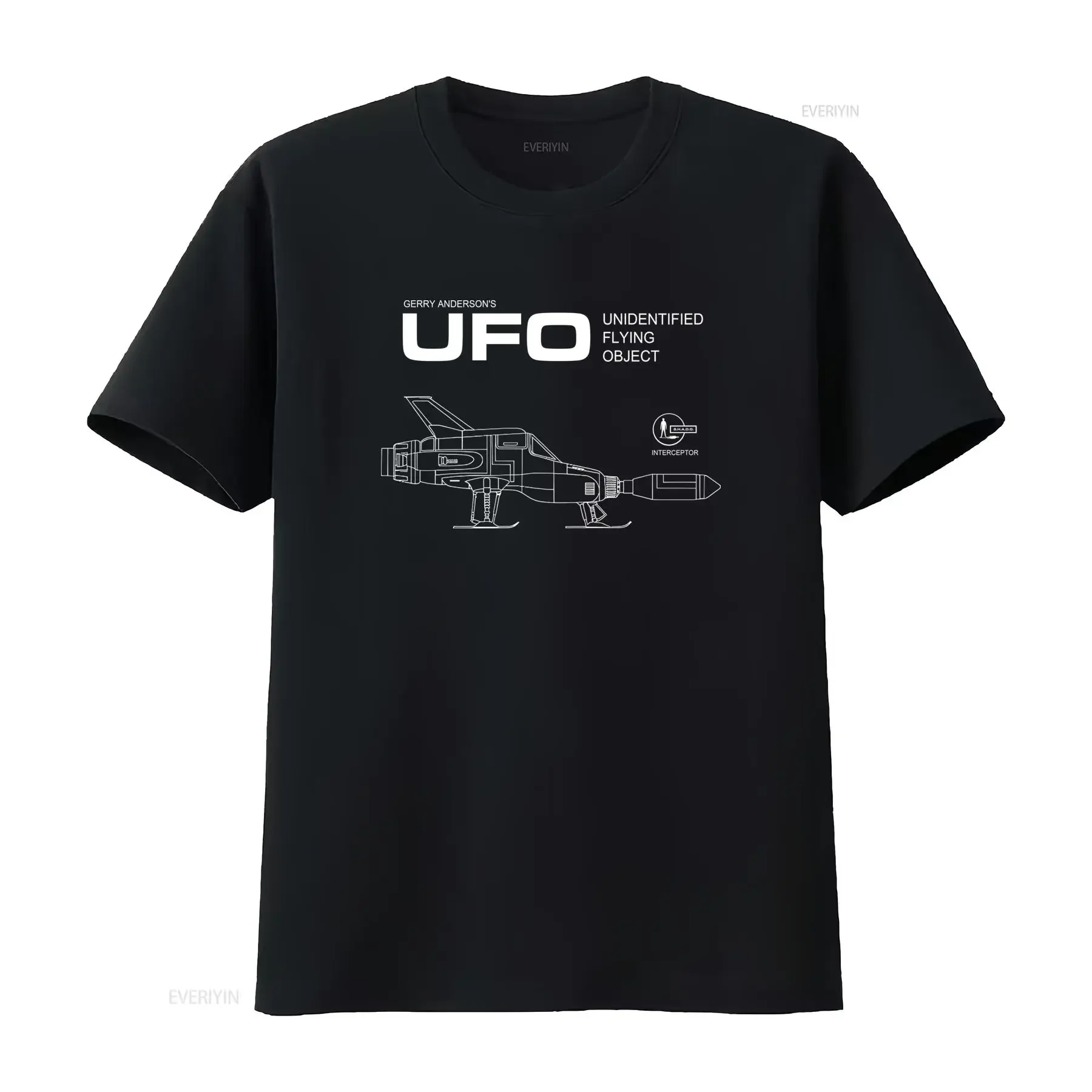 Gerry Anderson's UFO Unidentified Flying Object SHADO TV Series Interceptor Blueprint T Shirt vintage Washed