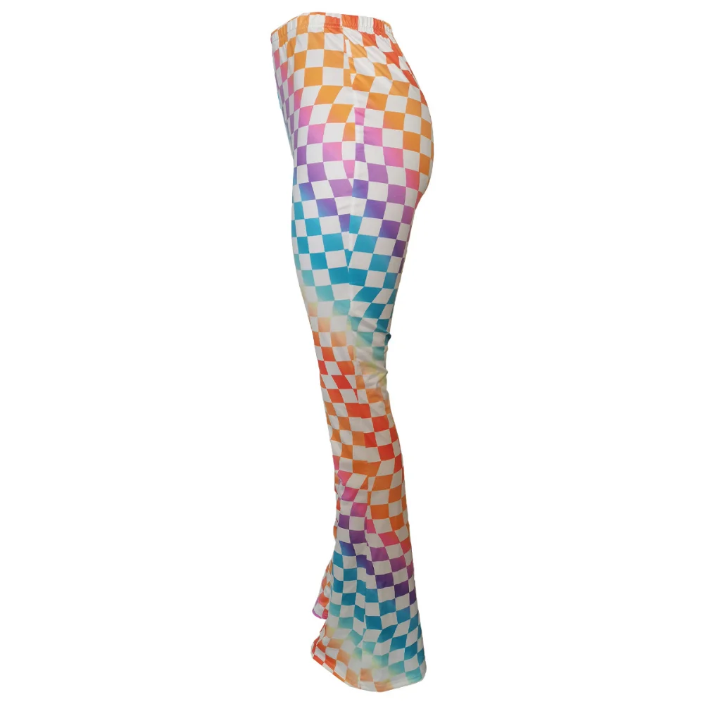 2023 High Strecth Casual Women Pants Four Seasons Women\'s Fashion Multi-color Print Slim Flared Pants Sweatpants Casual