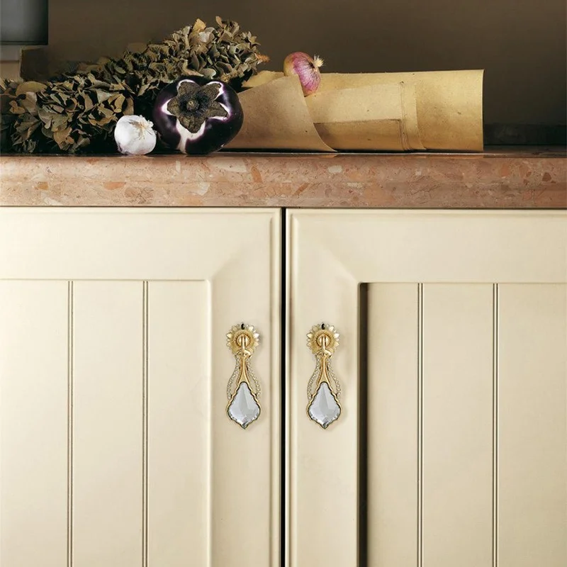 Crystal Single Hole Cabinet Pull Handles Furniture Drawer Knobs Wardrobe Shoe Cabinet Decor Hardware Accessories Home Decoration