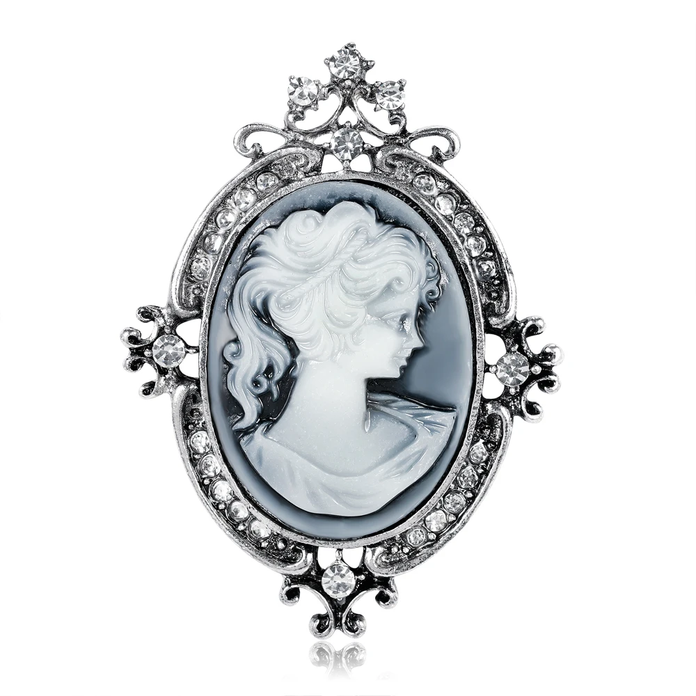 Elegant Style Vintage Victorian Design Queen\'s Cameo Antique Wedding Beauty Brooch Pin Jewelry Gift