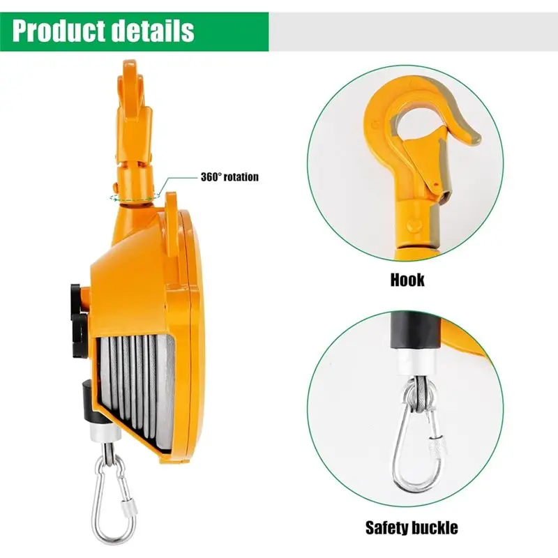 B69C Hanging Holding Equipment, Retractable Spring Balancer, 2-7 Lbs(1-3 Kg) Spring Tool