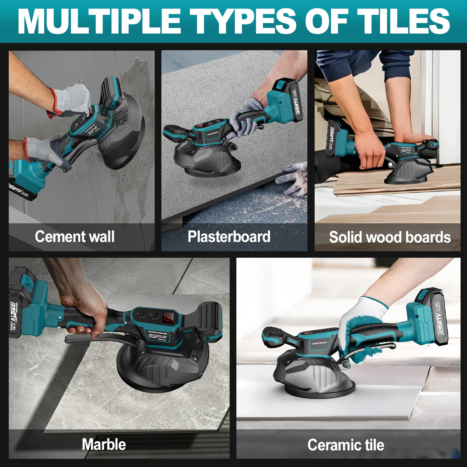 8-ступенчатая аккумуляторная машина для укладки плитки, вибрационная плитка, установка выравнивающей машины, электроинструмент для батареи Makita 18 В
