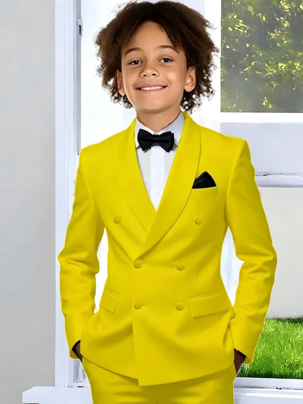 Double Breasted Boys Homecoming Suit Set 2 Pieces Formal Occasion Wear Fast Delivery Kids Slim Fit Tuxedo Wedding Party Wear
