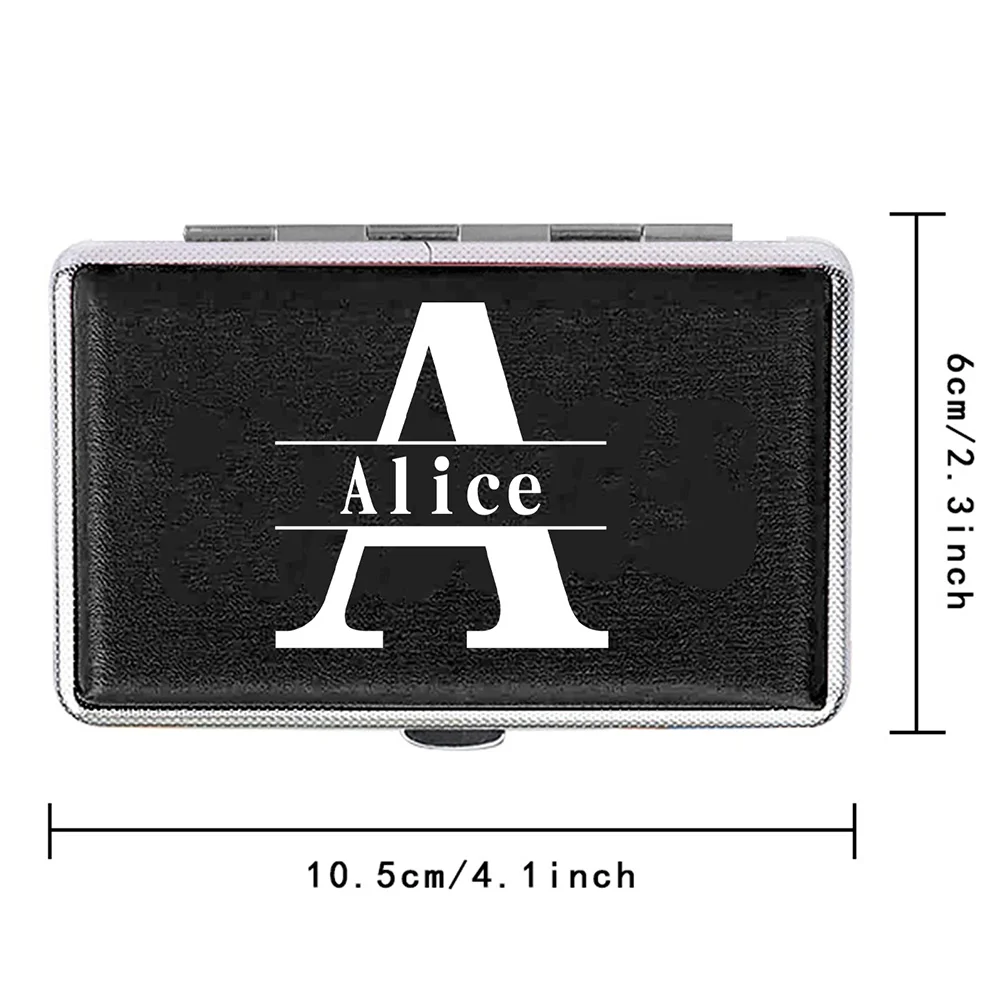 Customized Name PU Cigarette Case Travel Cigar Holder Storage Box Leather Tobacco Container Portable Smoking Accessories Purse