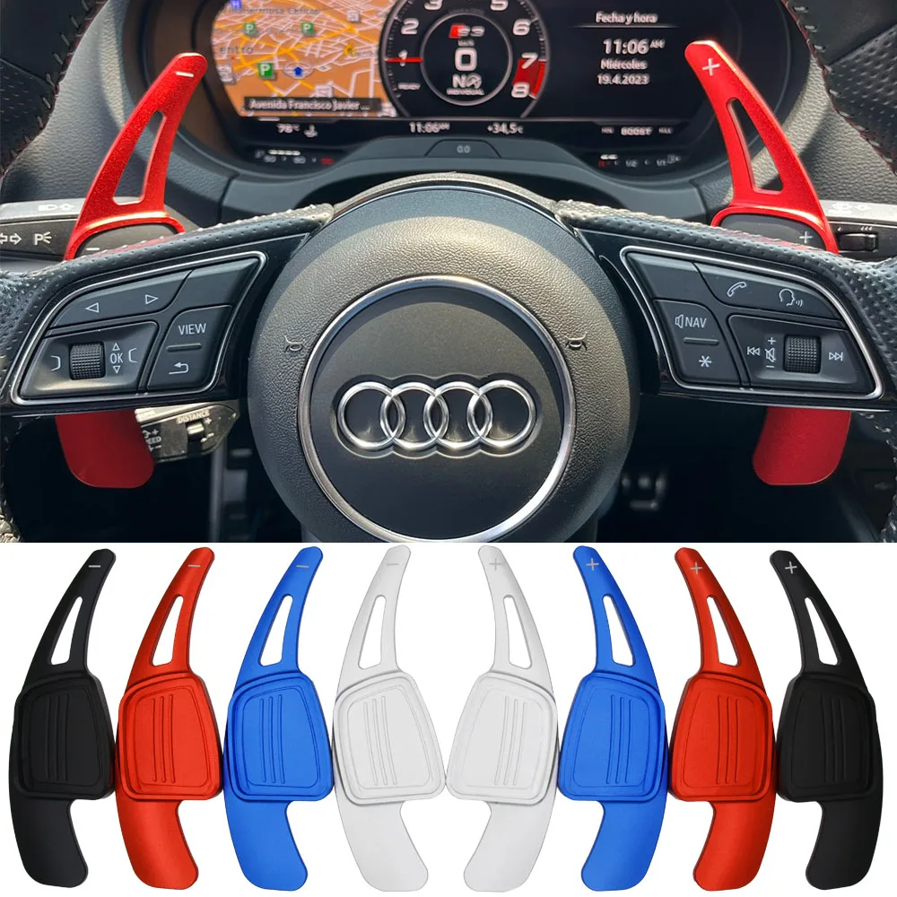 

For Audi A3 8V A4 B9 A5 2017-2019, Q2 Q5 SQ5 2018+, Q7 TT 2016+ Car Steering Wheel Paddle Shifter DSG Extend Sticker Accessories