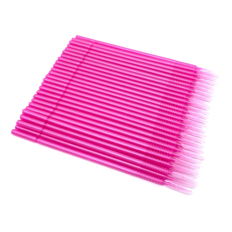 100pcs Long Head Disposable Microbrush Applicators Eyelash Extensions Eyelash Glue Cleaning Brushes Eyelash Brush